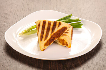 Tasty puff pastry with meat