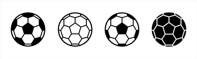 Soccer ball icon. football simple black style, Vector illustration. - obrazy, fototapety, plakaty