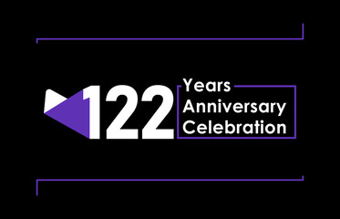Fototapeta premium 122 Years Anniversary Celebration Vector Template Design