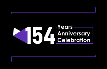 154 Years Anniversary Celebration Vector Template Design