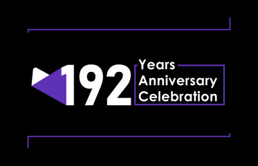 192 Years Anniversary Celebration Vector Template Design