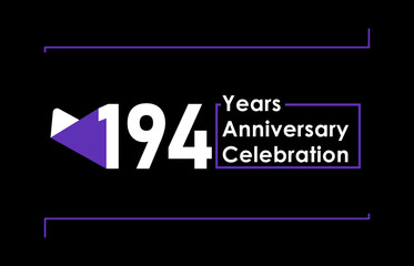 194 Years Anniversary Celebration Vector Template Design