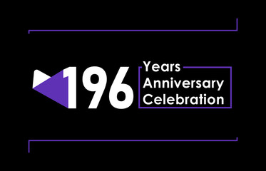 196 Years Anniversary Celebration Vector Template Design