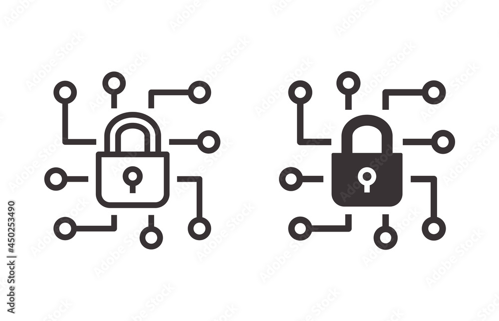 Canvas Prints cyber security icon on white background. vector illustration.