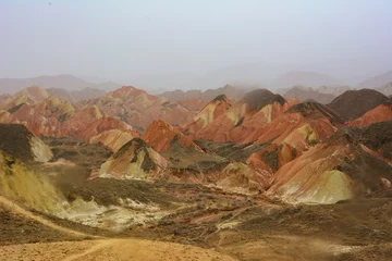Papier Peint photo Zhangye Danxia Rainbow Mountain in The Zhangye National Geopark