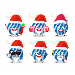 Santa Claus emoticons with christmas lights blue cartoon character