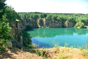 Naklejka premium Park Gródek, dawny Kamieniołom, Polskie Malediwy, w Jaworznie na Śląsku