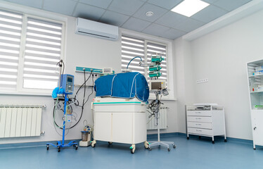 Light prenatal child treatment. Emergency baby hospital ward.