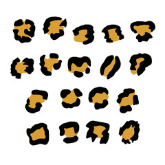 Leopard Pattern design Funny drawing. Eighteen elements flat style for decorated and any design. Vector illustration about animal.