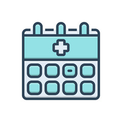 Color illustration icon for appointment