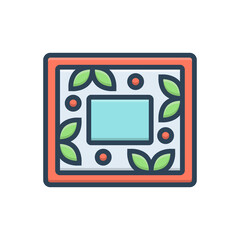Color illustration icon for frame