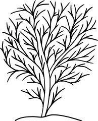 Fototapeta premium A tree made of lines. Tree symbol. Simple vector drawing of a tree.