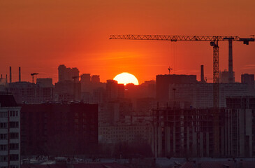 Fototapeta premium sunset in the city
