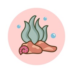 Cute seaweed cartoon icon sticker design