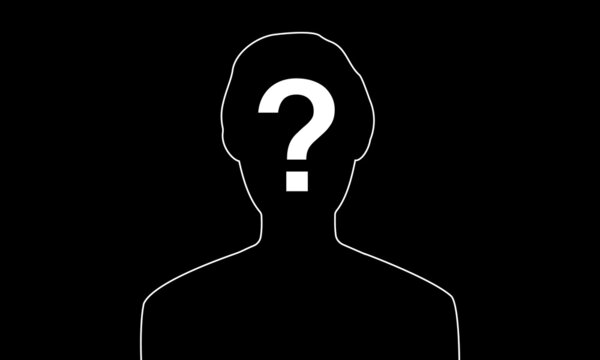 anonymous male profile , silhouette avatar Unknown person. Vector illustration, glyph flat icon