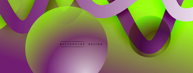 Fototapeta premium Abstract gradient background with wave line with shadow effect. Geometric composition. 3D shadow effects and fluid gradients