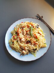 spaghetti with seafood