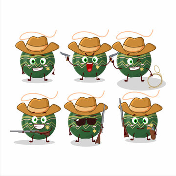 Cool cowboy christmas lights green cartoon character with a cute hat