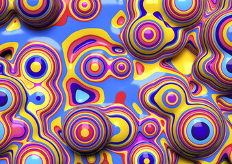 Abstract Psychedelic multi colored sphere background