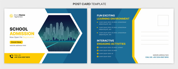 Fototapeta premium Corporate business postcard, fashion post card template, fitness postcard design template. Fully editable