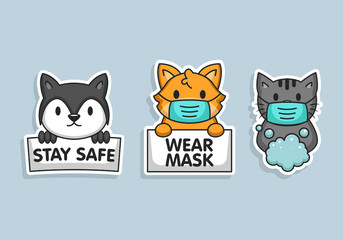 Cute animal preventive covid 19