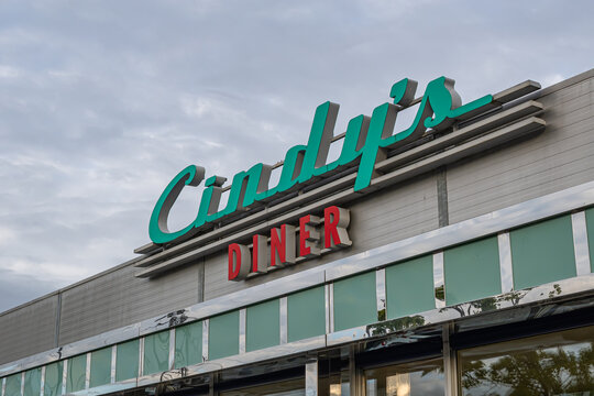 Deitingen, Switzerland - July 10, 2020: Cindy&rsquo;s maintains the typical ambiance of an American fast food restaurant also in Switzerland.