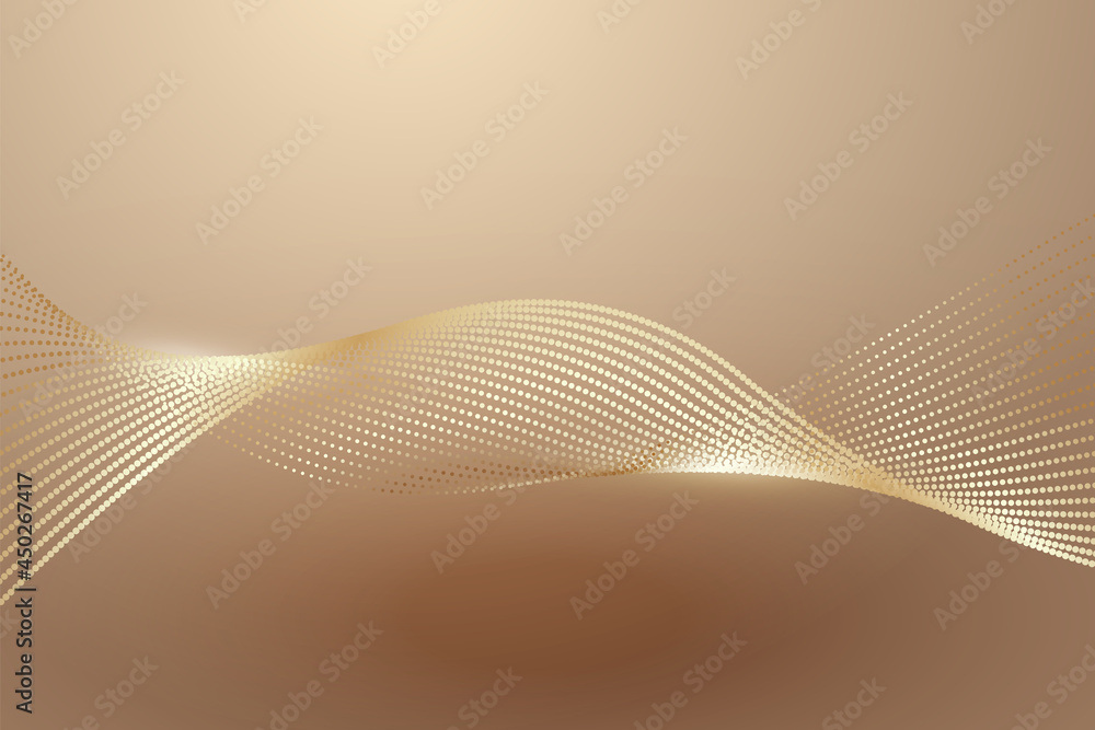 Poster 3d rendering of the abstract background of the gold particle trajectory