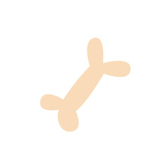 Bone. Hand drawn vector illustration, sticker, icon, design element. Halloween, Day of dead. Isolated on white background.