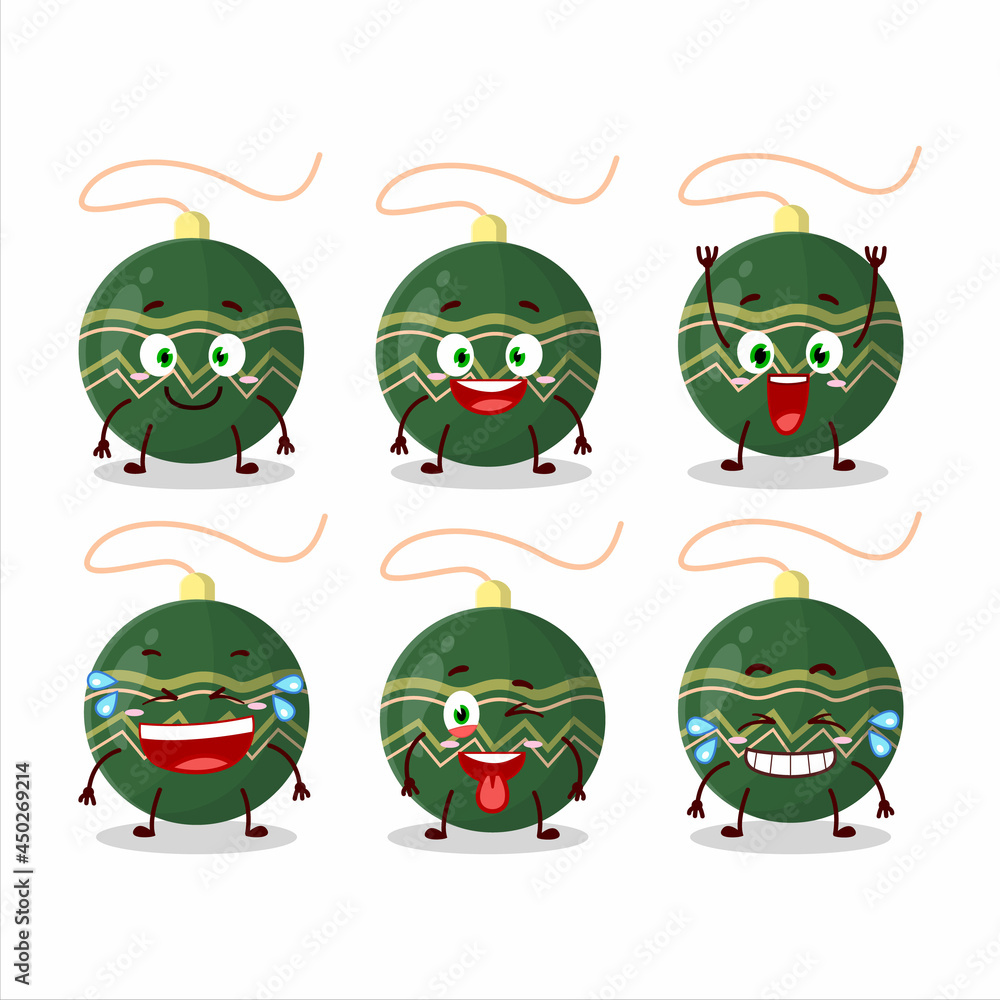 Poster cartoon character of christmas lights green with smile expression