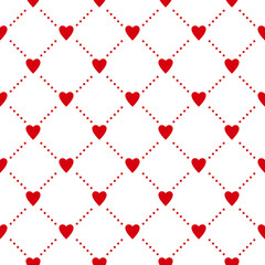 Seamless pattern with hearts. Casino gambling, poker background. Alice in wonderland ornament. - obrazy, fototapety, plakaty