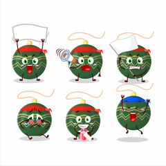 Mascot design style of christmas lights green character as an attractive supporter