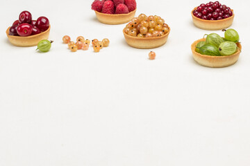 Cherry, gooseberry and currant tartlets.