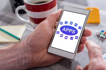 Apps concept on a smartphone