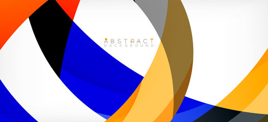 Obraz premium Geometric abstract background. Circle created with overlapping color shapes. Vector Illustration For Wallpaper, Banner, Background, Landing Page