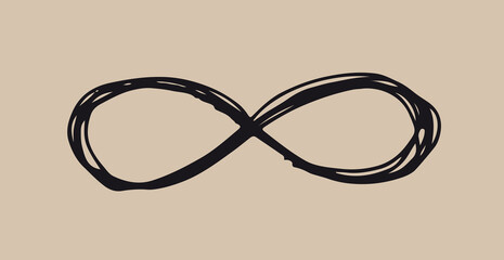 Fototapeta premium Infinity hand-drawn, vector illustration.