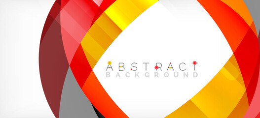 Geometric abstract background. Circle created with overlapping color shapes. Vector Illustration For Wallpaper, Banner, Background, Landing Page