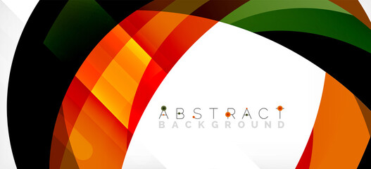 Geometric abstract background. Circle created with overlapping color shapes. Vector Illustration For Wallpaper, Banner, Background, Landing Page