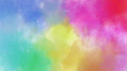 Colorful watercolor halftone background (concept of diversity)