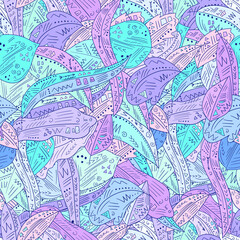 Obraz premium Seamless background with geometric leaves. Nature pattern