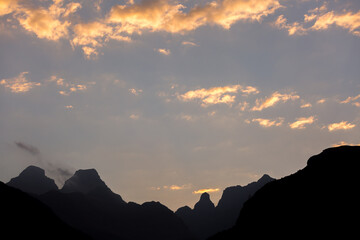 sunset in the mountains
