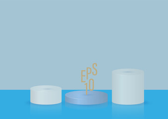 Vector Round Podium, Pedestal Or Platform with blue color, Background For Cosmetic Product Presentation. 3d Podium. Advertising Place Stock Vector - Illustration of contest, background