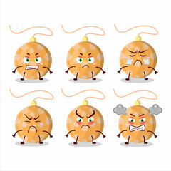 Christmas lights orange cartoon character with various angry expressions