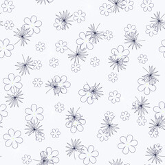 Chamomile seamless pattern. Abstract background with white daisies. Pattern for textiles, fabrics, bed linen, wallpaper. Decorative print for design with chamomile and daisies. Vector