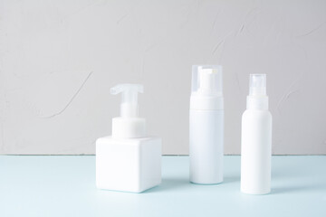 Set of cosmetic products, natural organic cosmetic, beauty and health concept.