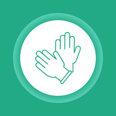 Rubber cleaning gloves color button icon. Hand protection against pollution.