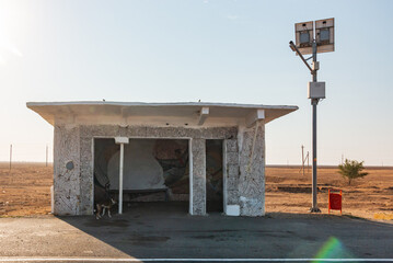 old bus stop of the ussr