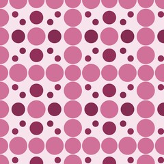 Universal polka dot texture for printing on textile, paper. Regular polka dot pattern with different polka dot sizes. Multicolor background with colored circles. Texture with round shapes.