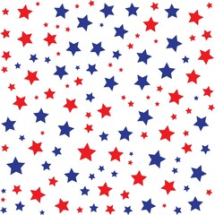 Colorful geometric stars background. Abstract pattern background. Shapes pattern. Colorful wrapping paper. USA Independence Day. Seamless Pattern, USA Flag. American stars flag.