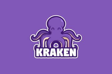 Purple Squid Logo Mascot