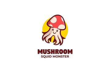 Mushroom Squid Logo Mascot